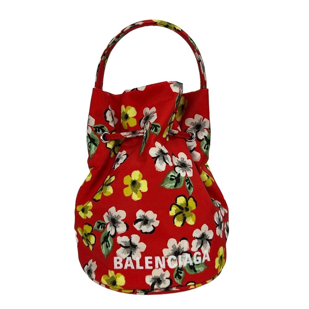 Balenciaga Drawstring bucket bag Handbag 656682 Red Yellow Multi